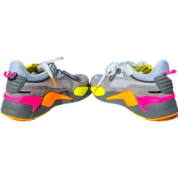PUMA RS-X Highlighter Jr ‘High Rise Ultra Grey-Flou Pink’ Size 4.5 - Picture 8 of 12